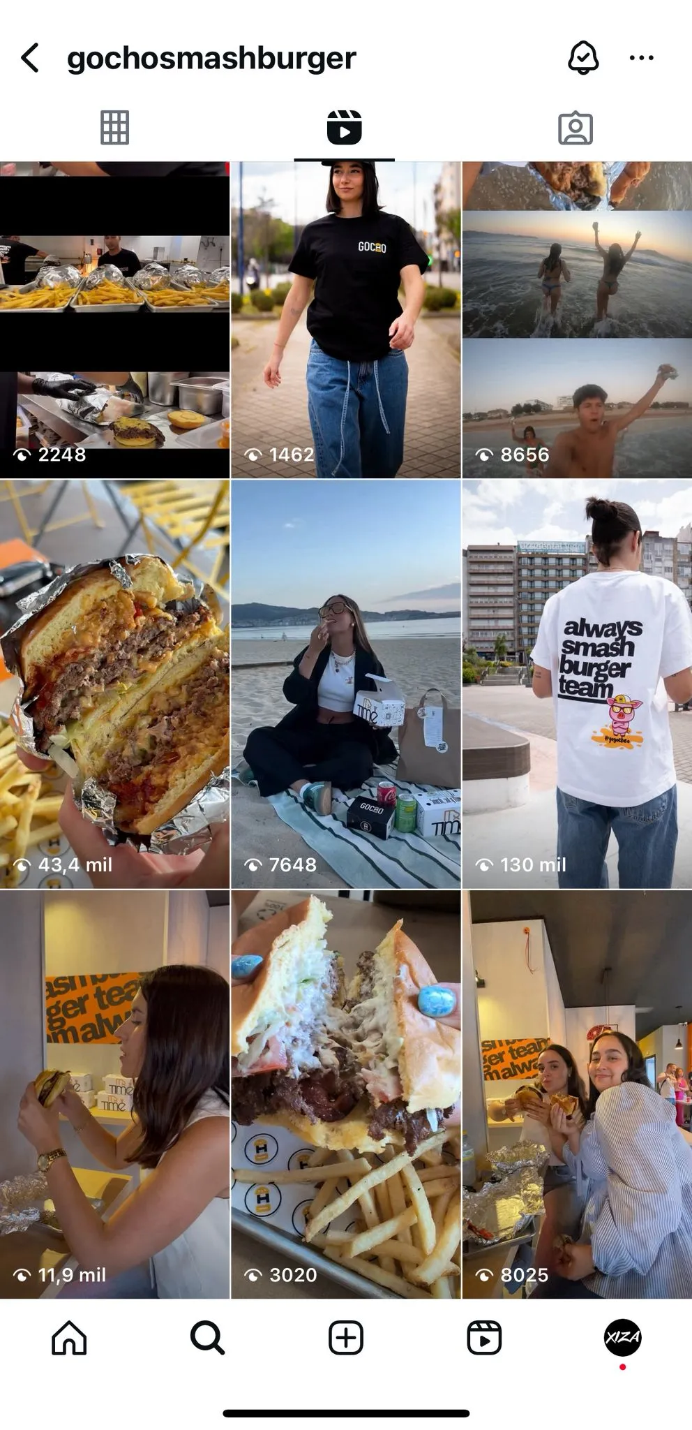 Foto del perfil de instagram con número de visualizaciones